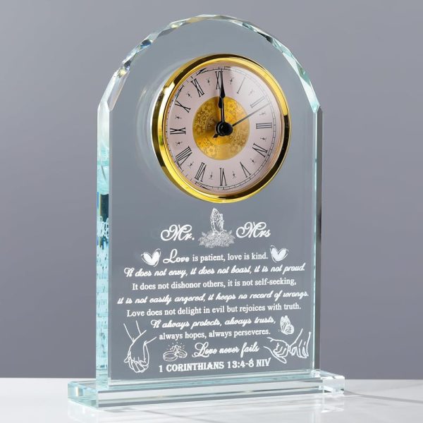 Unique Wedding Gifts 2025: Crystal Clock For Couples
