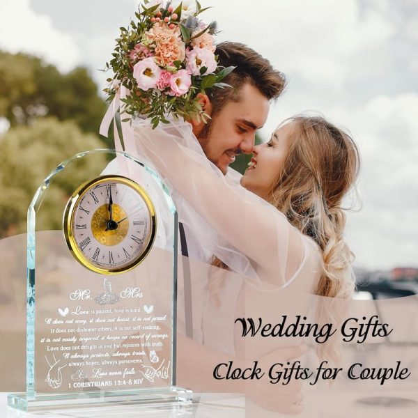 Unique Wedding Gifts 2025: Crystal Clock For Couples - Image 2