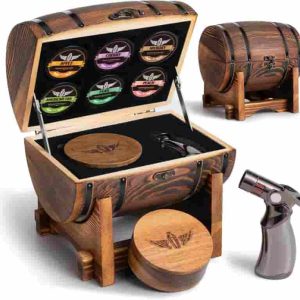Best Whiskey Smoker Kit With Wooden Barrel - Includes Torch & 6 Wood Chips