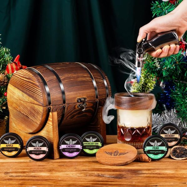 Best Whiskey Smoker Kit With Wooden Barrel - Includes Torch & 6 Wood Chips - Image 3
