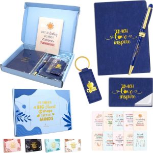 Best Blue Teacher Gift Set - Notebook, Pen & More