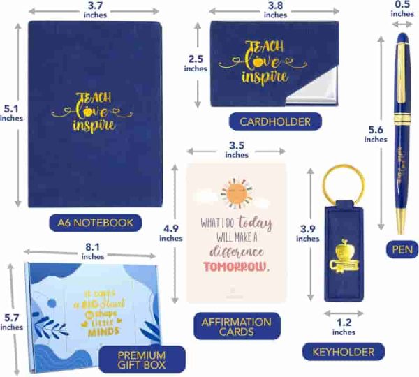 Best Blue Teacher Gift Set - Notebook, Pen & More - Image 2
