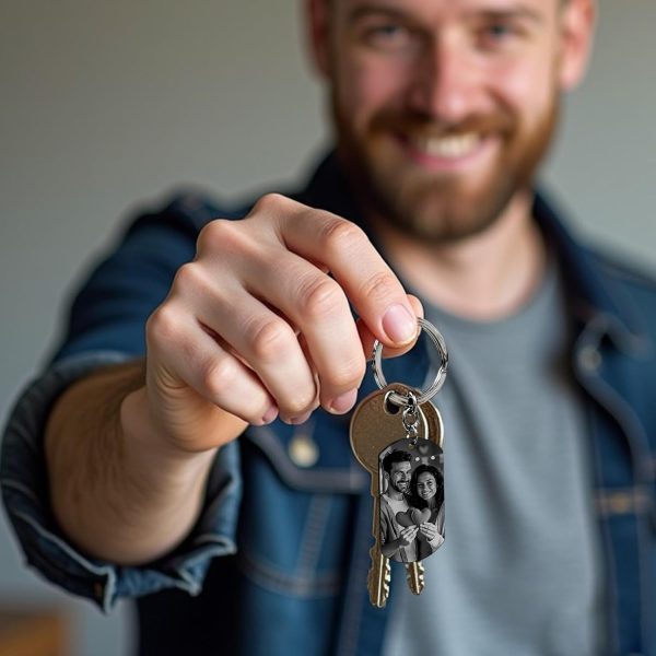 Custom Keychain With Laser Engraved Calendar & Photo Gift - Image 4