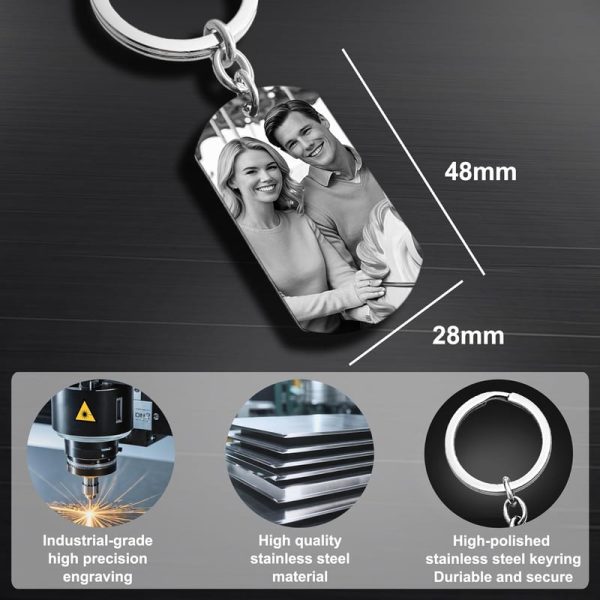 Custom Keychain With Laser Engraved Calendar & Photo Gift - Image 5