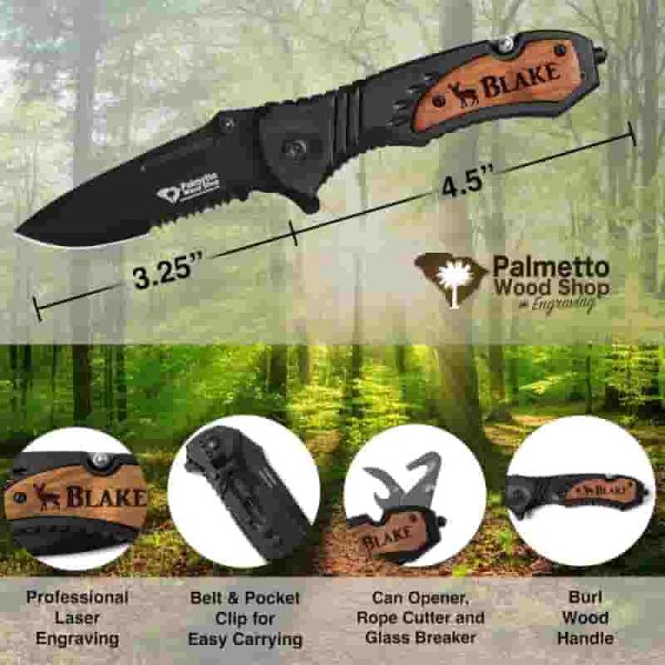 Best Custom Pocket Knife - Engraved Gift For Men | Camping & Hunting - Image 2