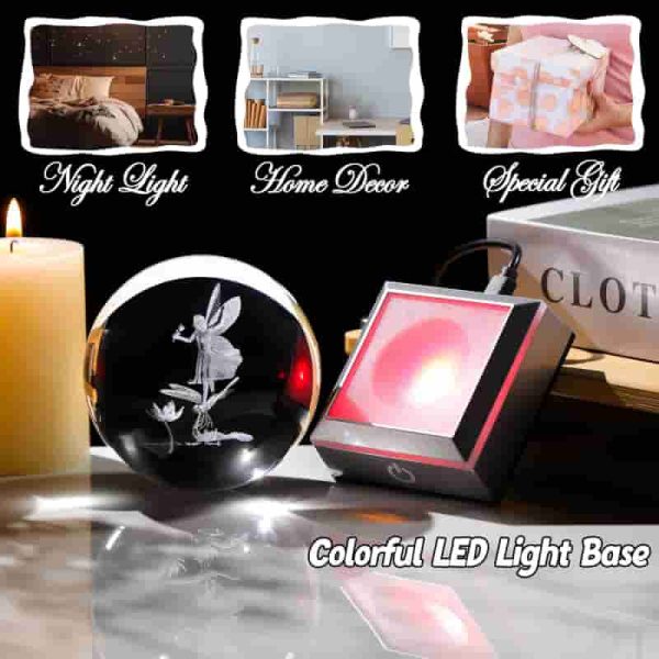 Best 3d Engraved Fairy Crystal Ball With Led Base Gift - Image 4