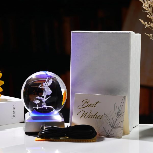 Best 3d Engraved Fairy Crystal Ball With Led Base Gift - Image 6