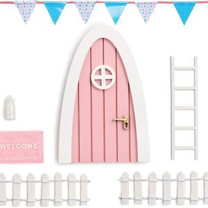 Tooth Fairy Door Kit With Pink Accessories - Magical Gift Idea