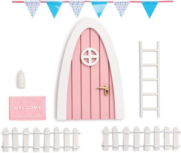 Tooth Fairy Door Kit With Pink Accessories - Magical Gift Idea