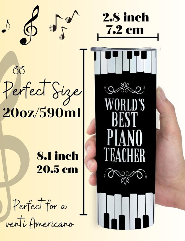 Best Piano Teacher Tumbler Gift - Onebttl 20oz Cup - Image 2