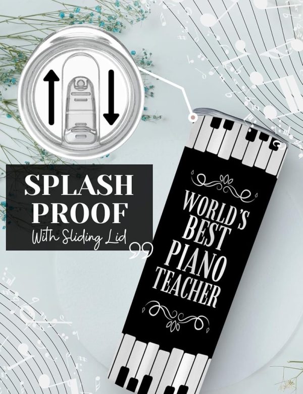 Best Piano Teacher Tumbler Gift - Onebttl 20oz Cup - Image 4