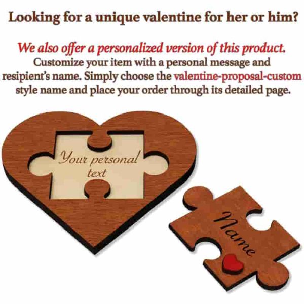 Best Long Distance Relationship Gift - Engraved Wooden Heart - Image 3
