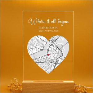 Where We Met Map Plaque - Personalized Couple Gift