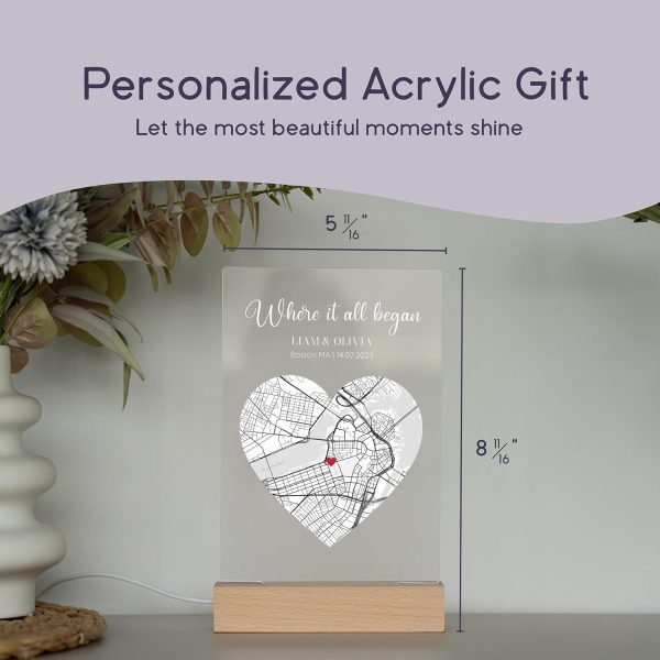 Where We Met Map Plaque - Personalized Couple Gift - Image 2