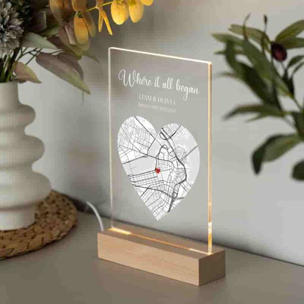 Where We Met Map Plaque - Personalized Couple Gift - Image 3