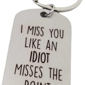 Best Long Distance Keychain Gift For Boyfriend - Funny 'i Miss You' Token