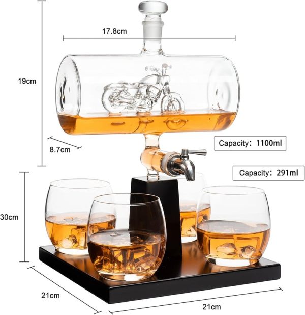 Best Motorcycle Whiskey Decanter Set With Glasses - Unique Gifts For Men - Image 2