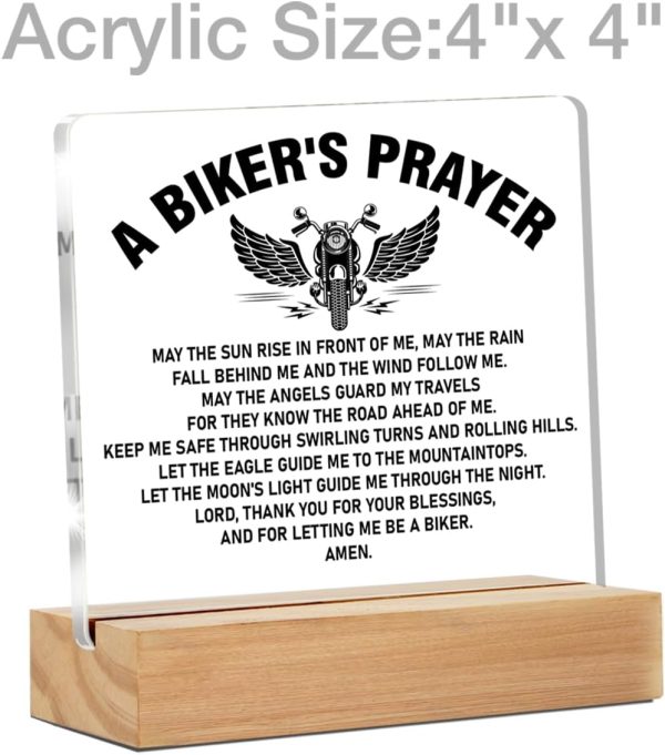 Best Biker Prayer Acrylic Gift - Perfect For Motorcyclists - Image 3