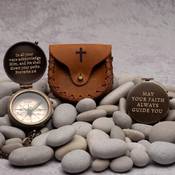 Engraved Compass For Boys - Best Baptism Gift With Scripture - Image 5
