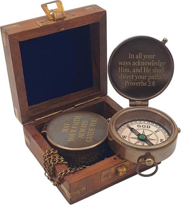 Best Baptism Compass Gift With Scripture For Boys & Men - Image 2