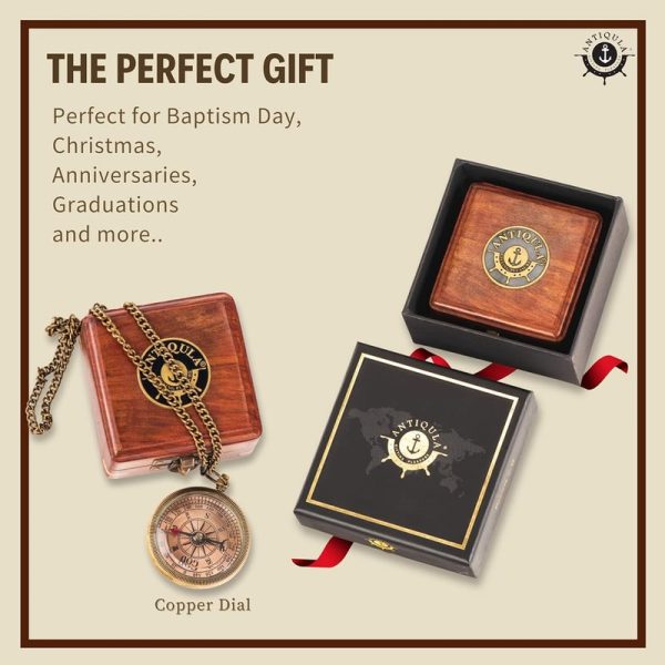 Sentimental Brass Compass With Box - Perfect Graduation Gift - Image 4