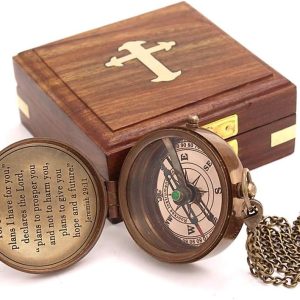 Solid Brass Compass - Jeremiah 29:11, Perfect Christian Gift
