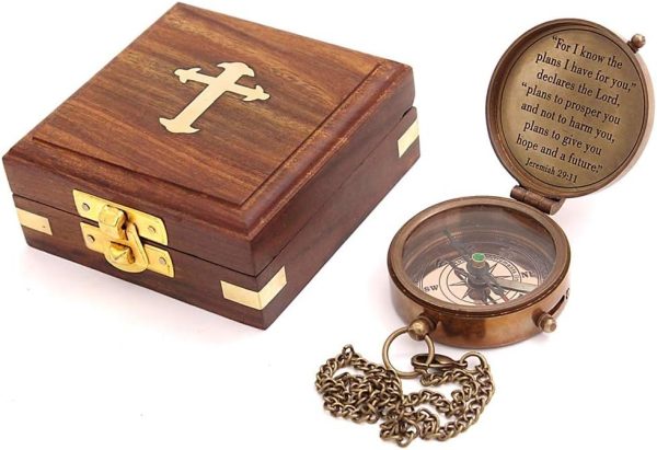 Solid Brass Compass - Jeremiah 29:11, Perfect Christian Gift - Image 2