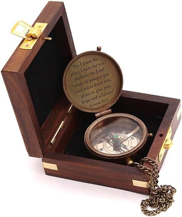 Solid Brass Compass - Jeremiah 29:11, Perfect Christian Gift - Image 3