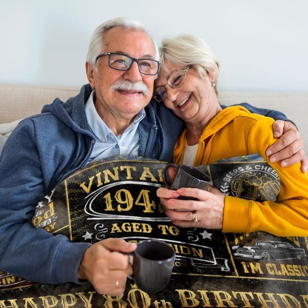 Best 80th Birthday Gifts For Men - Vintage 1945 Blanket - Image 3
