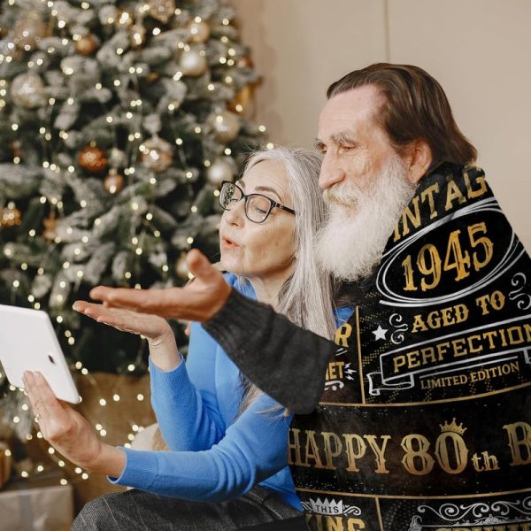 Best 80th Birthday Gifts For Men - Vintage 1945 Blanket - Image 5