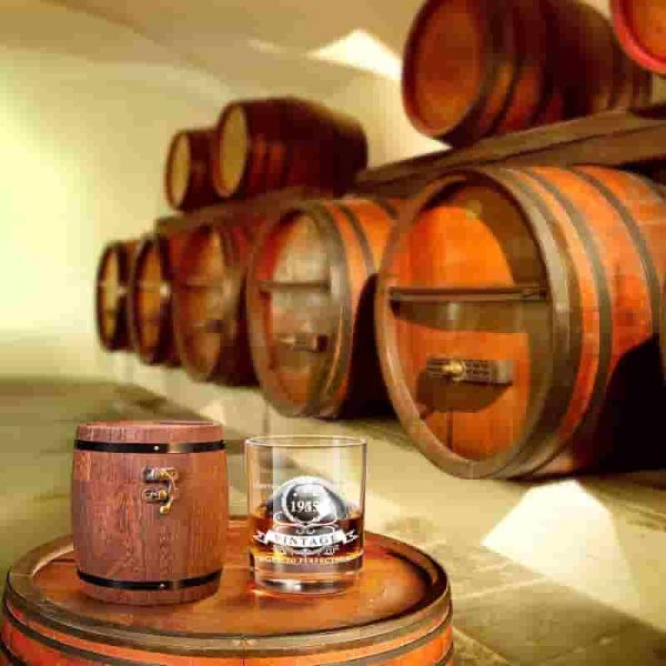 Best 80th Birthday Gifts For Men - 1945 Whiskey Glass Set In Barrel Box - Image 5