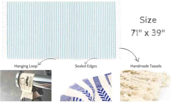 Best Turkish Cotton Beach Towel - Quick Dry 71x39 Inches - Image 5