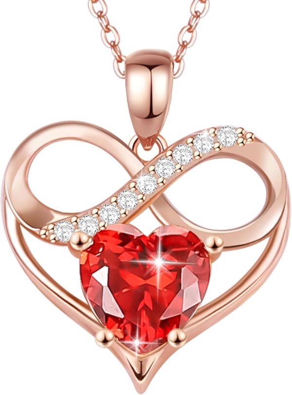 Best Rose Gold Heart Birthstone Necklace Gifts