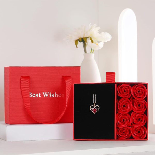 Best Rose Gold Heart Birthstone Necklace Gifts - Image 3