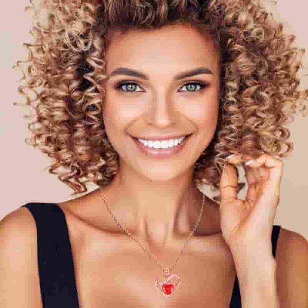 Best Rose Gold Heart Birthstone Necklace Gifts - Image 4