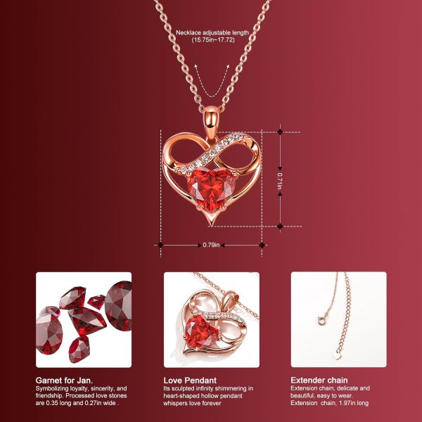 Best Rose Gold Heart Birthstone Necklace Gifts - Image 6