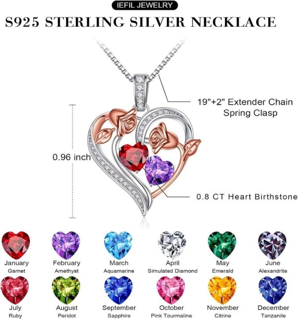 925 Sterling Silver Rose Heart Necklace - Best Gift For Her - Image 4