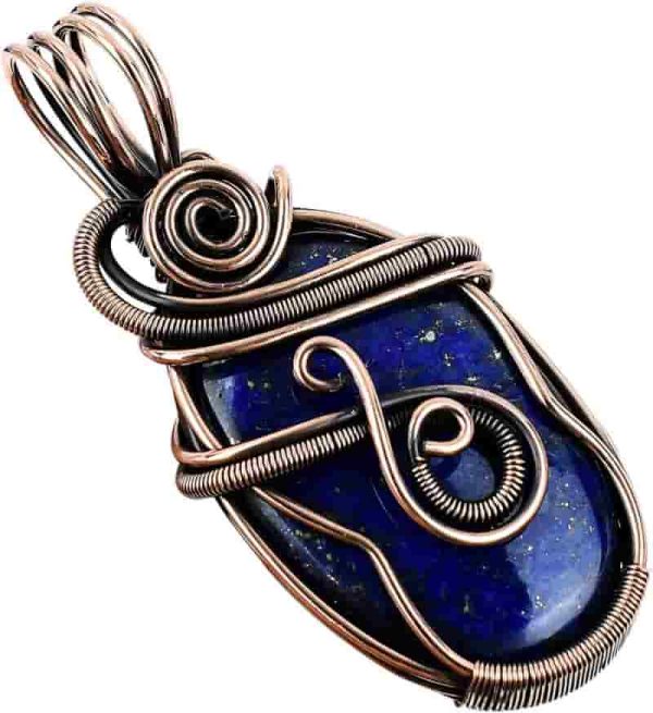 Handmade Copper Wire Wrapped Gemstone Pendant Necklace