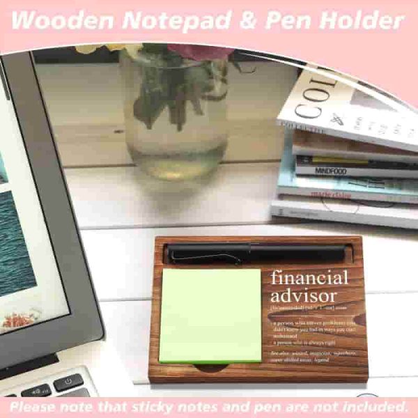 Financial Advisor Desk Gift: Notepad & Pen Holder - Image 3