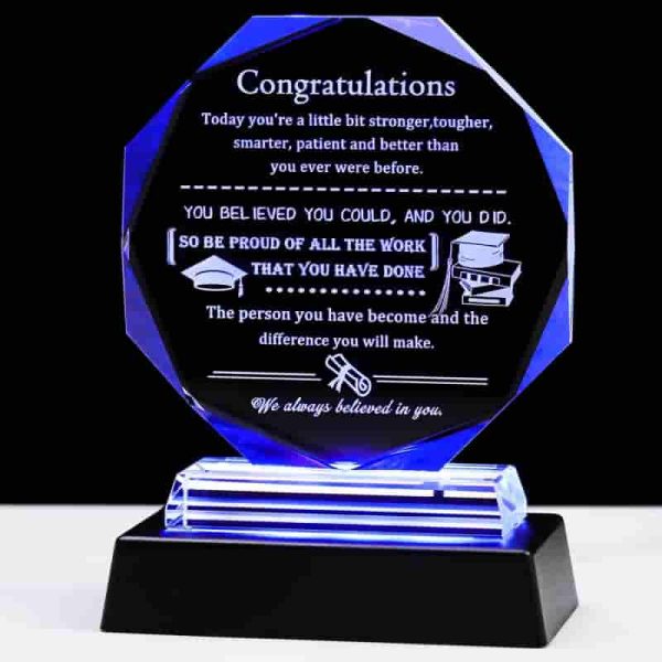 Best Graduation Gift 2025: Glass Keepsake With Led Base