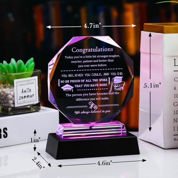 Best Graduation Gift 2025: Glass Keepsake With Led Base - Image 2