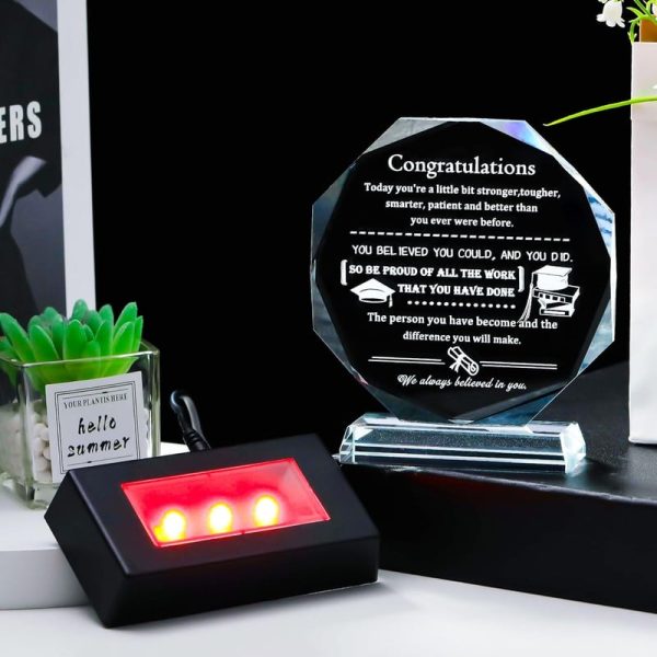 Best Graduation Gift 2025: Glass Keepsake With Led Base - Image 4