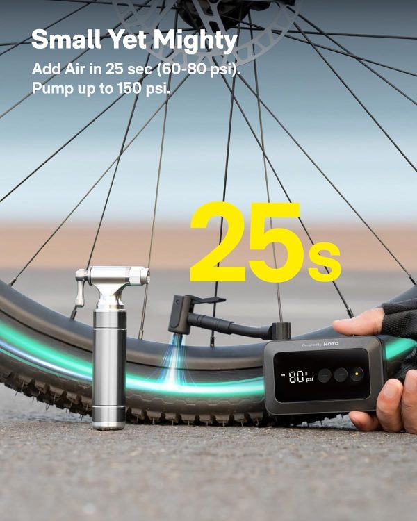 Hoto 25s Fast Electric Mini Bike Pump - 150 Psi - Image 2