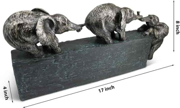 Family Ties Elephant Sculpture - 17" Stronger Together Decoration Gift - Image 2