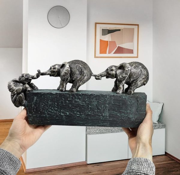 Family Ties Elephant Sculpture - 17" Stronger Together Decoration Gift - Image 3