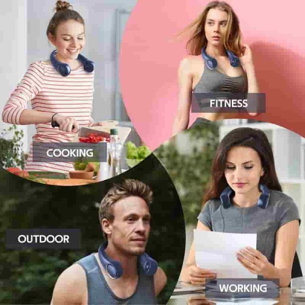 Best Portable Neck Fan - 360° Wearable Cooling, Bladeless Design - Image 6