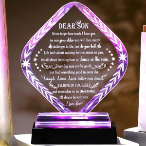 Personalized Crystal Gift For Son - Graduations, Birthdays, Christmas