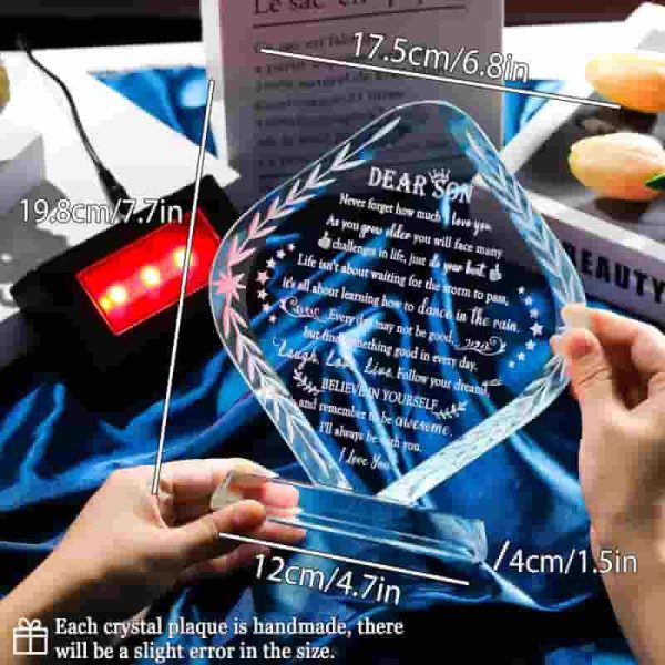 Personalized Crystal Gift For Son - Graduations, Birthdays, Christmas - Image 3