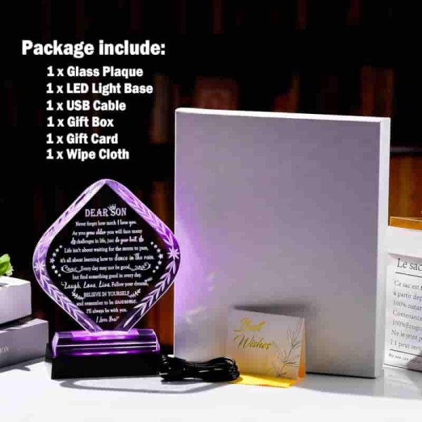 Personalized Crystal Gift For Son - Graduations, Birthdays, Christmas - Image 6