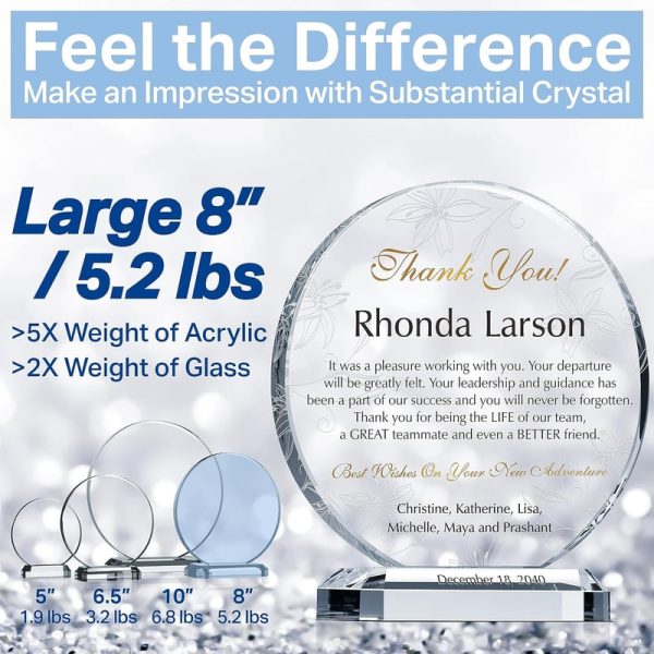 Best Personalized Coworker Farewell Gift - Custom Crystal Plaque - Image 4